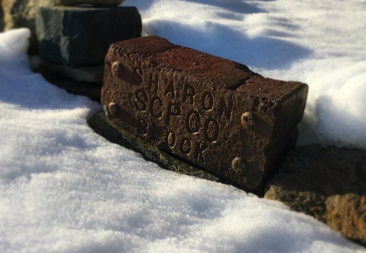 Snow melt exposes a fave brick in the perennial garden. #latergram #sharonpa
