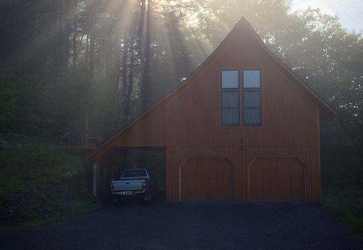 A typical June morning here means fog. The sun starts to burn it off. #sunrays