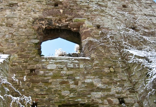 Looking Up at Usk Castle Keep