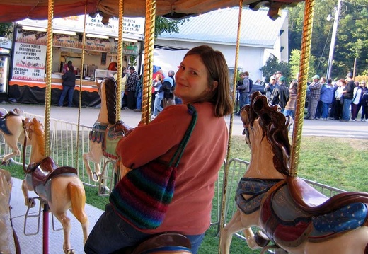 Sarah rides the ponies