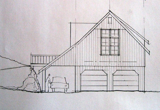 Sketch of garage side