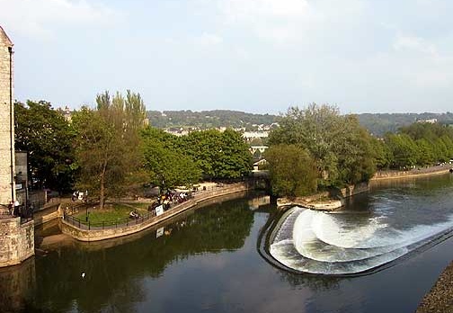 Waterfall and River Avon in Bath