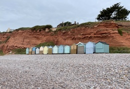 Colorful Budleigh Salterton Beach Huts