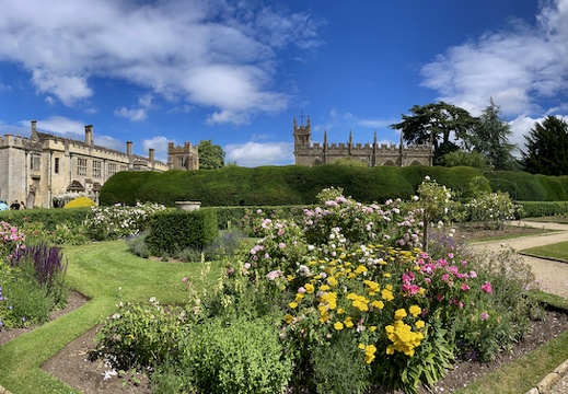 Panoramic View of the Queen's Gardens at Sudeley Castle