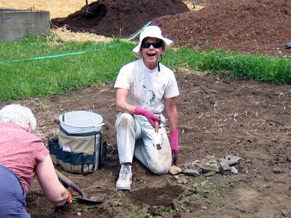 Mary Vic Enjoys Digging Rock Garden